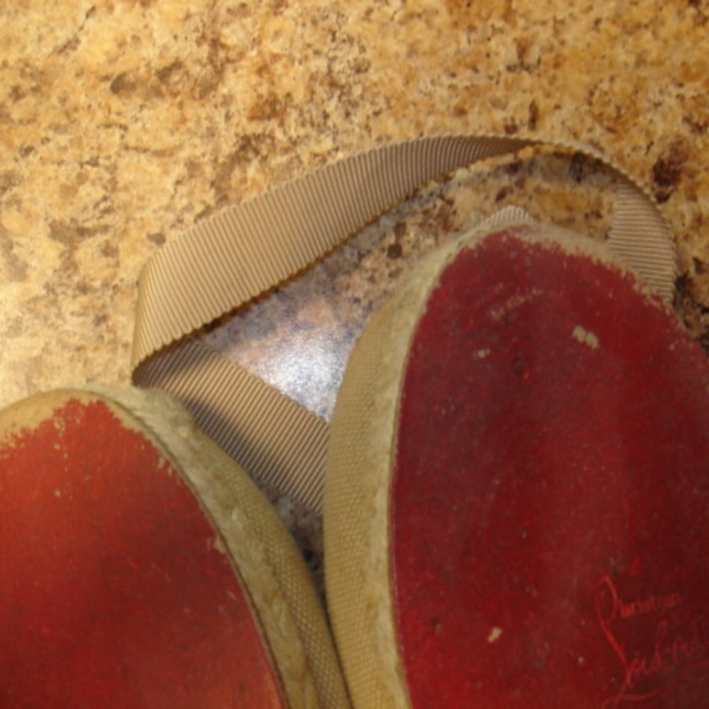 Authentic Christian Louboutin ankle tie up shoes 38 (7.5-8) Excellent - Picture 10 of 13